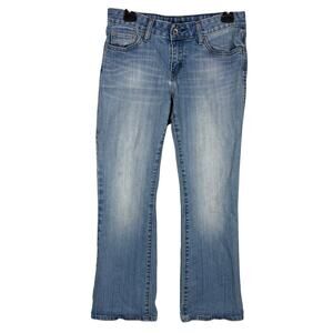 Levi's 553 Jeans Women 4 Short Blue Stretch Mid-Rise Bootcut Leg Classic Zip Fly